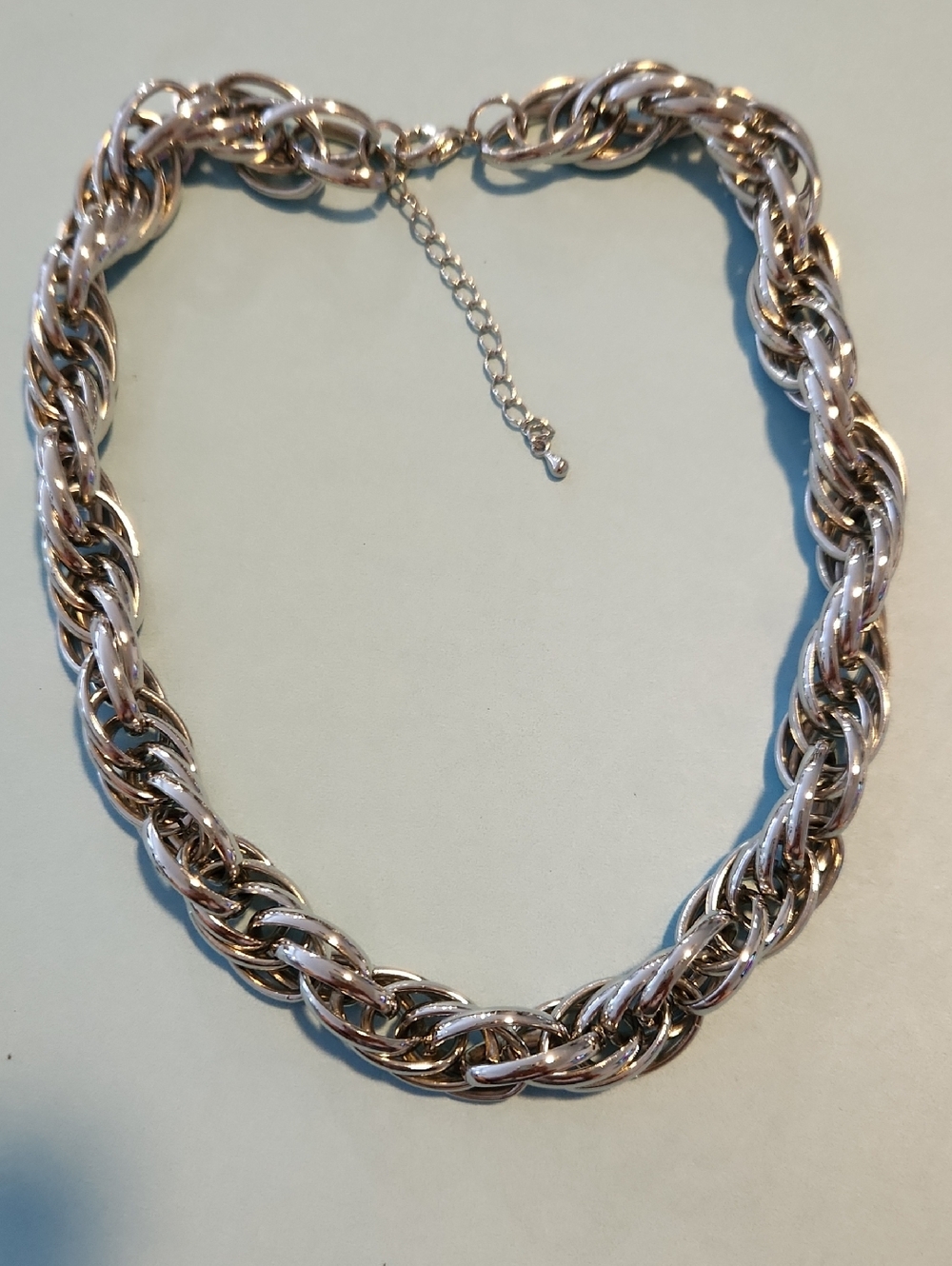 Express Two-Tone Braided Necklace - Silver & Rose Gold